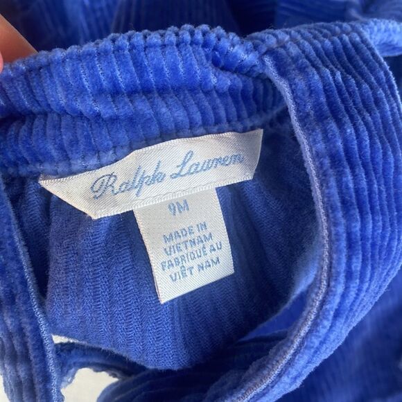 Ralph Lauren Romper Dress Blue Corduroy 9 month - Picture 5 of 7